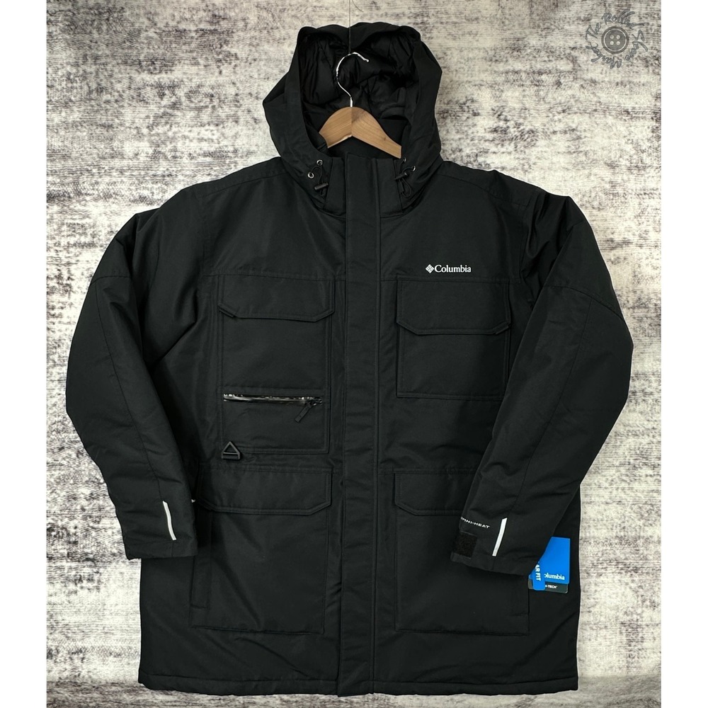 NWT Columbia Landroamer II Parka Men's 2XL Black Omni-Heat Omni-Tech MSRP $220